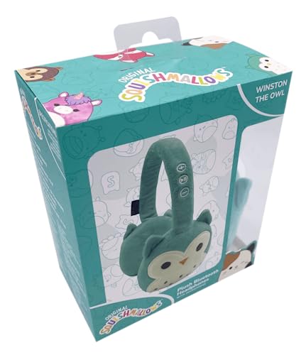 Squishmallows Winston The Owl - Auriculares Bluetooth de Felpa con micrófono Integrado para Hacer Llamadas telefónicas. Rango Bluetooth de 10 Metros, Control de Volumen, Almohadillas de Felpa Suave y Squishmallows Winston The Owl - Auriculares Bluetooth de Felpa con micrófono Integrado para Hacer Llamadas telefónicas. Rango Bluetooth de 10 Metros, Control de Volumen, Almohadillas de Felpa Suave y